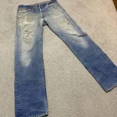 リーバイス 501 W33　ダメージ　リペア　パッチ破れ