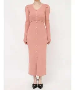 【RESEXXY】ゴールドボタンタイトニットワンピース