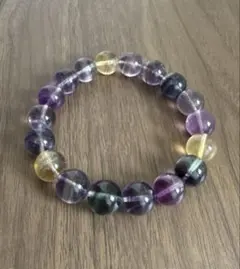 マルチカラー　フローライト 粒の大きさ11mm (内径18mm) ブレスレット