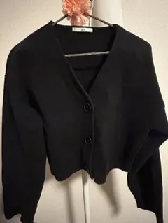 SLY クロップド丈カーディガン　ネイビー