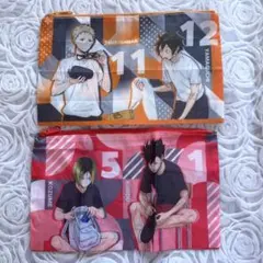 ハイキュー!! ガチャ ポーチ2点 黒尾鉄朗 孤爪研磨 山口 月島蛍