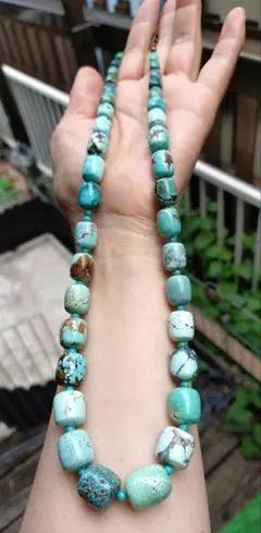 Z-818-1 文玩 ターコイズ 松石 ネックレス ブレスレット108粒 - メルカリ