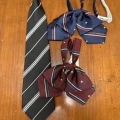 リボン・ネクタイセット ストライプと星模様