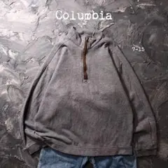 Columbia トレーナー スウェット　ハーフジップ　刺繍　グレー
