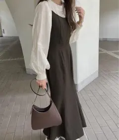 【値引き中】バックリボンマーメイドキャミソールワンピース