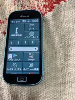 docomo らくらくスマートフォン me F-03K ブルー 動作確認済