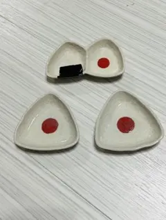 おにぎり 小鉢 薬味皿 おにぎり型 小皿 梅 ウメ 二連皿 2連皿 3점 세트
