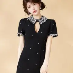 JEWELS ジュエルズ キャバクラ ドレス ビジュー パフスリーブ ラメ