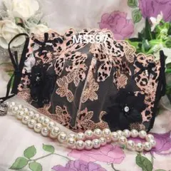 No.MS897　レース　BLACKベージュ系　マスク兼カバー