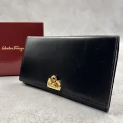 Ferragamo ガンチーニ レザーブラック 長財布 8999のサムネイル