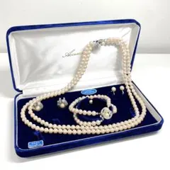 【TK】美品 パール ネックレス ブレスレット イヤリング カフス 4点セット