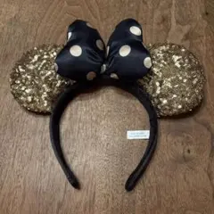 東京ディズニーリゾート　カチューシャ　スパンコール　ドット　ゴールド