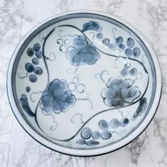 【新品】有田焼 睦美窯 煮物鉢 ぶどう柄 網目 中鉢 取鉢 染付 縁起物 QOL