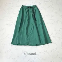 nikoand…/フレアスカート/3/グリーン/カジュアル/コットン/ベルト付き