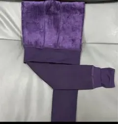 フリース着圧レギンス 紫色