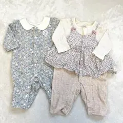 2枚セット★conoco/バースデイ/花柄カバーオール★プティマイン,60,70