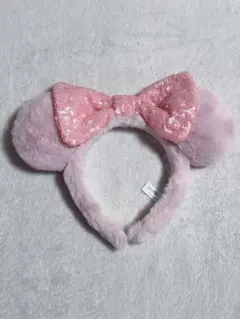 ピンク　カチューシャ　ディズニー　ファー　キラキラリボン