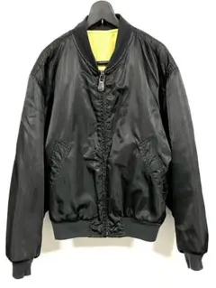 80S JUNMEN MA-1 フライトジャケット 刺繍ジャケット 黒 XL