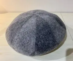 値下げ　チェック柄ベレー グレー×薄グレー 57cm 日本製