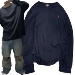 00s Polo Ralph Lauren ロンt ブラック 刺繍ポニー 古着のサムネイル
