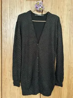 リップサービス　カーディガン　ブラック　黒　ドット　水玉