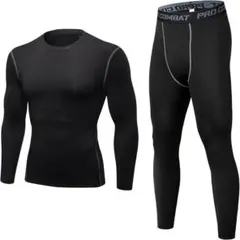 新品 メンズ スポーツインナー 上下 セット 長袖 XXL コンプレッション