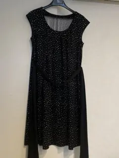 美品　マタニティワンピース　M〜L 黒 ウエスト　リボン付き