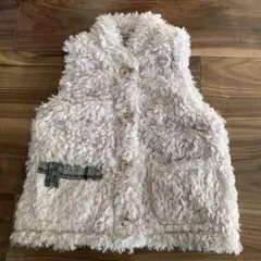 ラグマート　ファー風チェック柄リバーシブルベスト