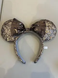 ミッキー耳カチューシャ ブラウン スパンコール
