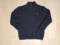 ポロラルフローレン ケーブルニットコットンクォータージップ セーター(メンズ)