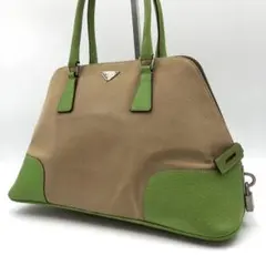 希少品】PRADA プラダ ナイロン ハンドバッグ パイソン カーキ - メルカリ
