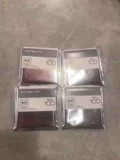 ディズニー　Disney 100 スクエア缶バッジB 全てミッキー　4点　⑫