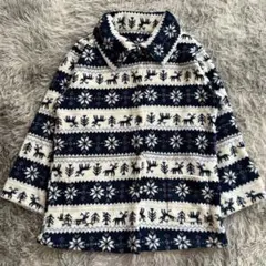 美品✨【ヒロタ】トナカイ柄フリースジャケット L 大きいサイズ ルームウェア
