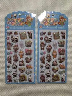 3D立体 ラブブ風 キャラクターシール 2枚セット