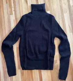 ZARA コットンタートルネックトップ　サイズL