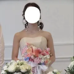 ブライダルイヤリング　花×パール