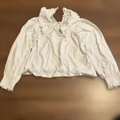 ZARA ホワイト フリル襟 長袖ブラウス 134cm
