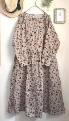 未使用♡サマンサモスモス♡SM2 花柄　ロングワンピース　麻　羽織り　ふわり