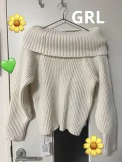 オフショルダーリブニット/アイボリー F