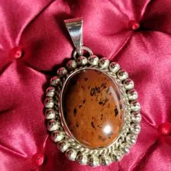 ビンテージ マホガニージャスパーのシルバートップ メキシカン シルバー925