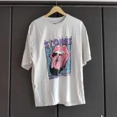 エマクローズ ローリングストーンズ プリントTシャツ ロックT ヴィンテージ加工