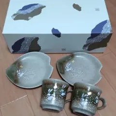九谷焼　はねうさぎ　コーヒーカップ カップ&ソーサー 未使用品