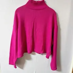 ZARA 【L】ピンク タートルネック セーター