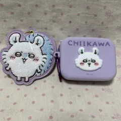 ちいかわ もこもこサガラ刺繍キーホルダーとシリコンミニポーチ　モモンガ