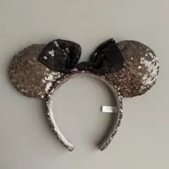 ディズニー　ミニー　カチューシャ　スパンコール　シルバー　グレー　ブラック