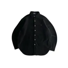 【希少】90s ラルフローレン フリース素材 長袖シャツ ブラック Lサイズ