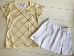 美品＊Babolatバボラ＊ボックスプリーツスコートとチェック柄のテニスシャツ