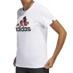 adidas 半袖 Tシャツ ホワイト 花柄ロゴのサムネイル
