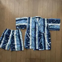 甚平 青系　130㎝　綿100%