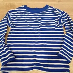 H&M 長袖カットソー 青白ストライプ 5-6Y